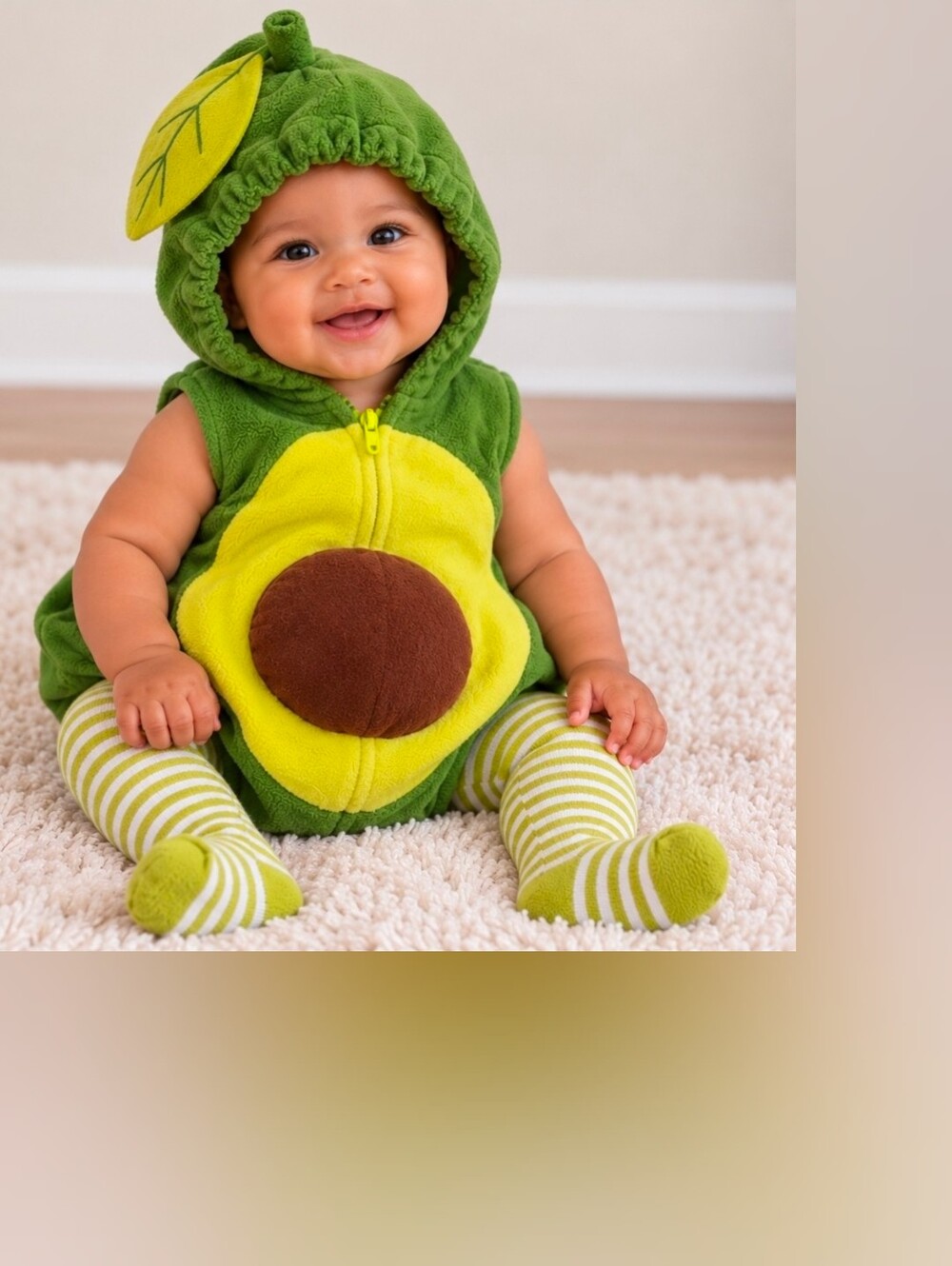 Carter’s 3-6 Months Baby Avocado Halloween Costume Hooded Fleece w/ Tights